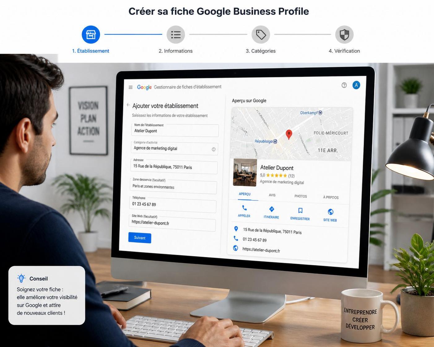 découvrez comment créer facilement votre fiche google business profile en suivant notre guide étape par étape à jour pour 2026. optimisez votre présence en ligne et attirez plus de clients dès aujourd'hui.
