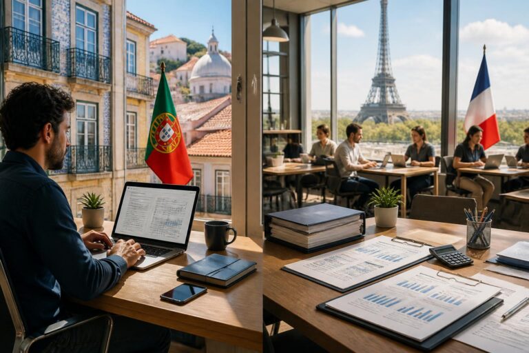 Créer son entreprise au Portugal et travailler en France : ce qui est légal (fiscalité, statuts)