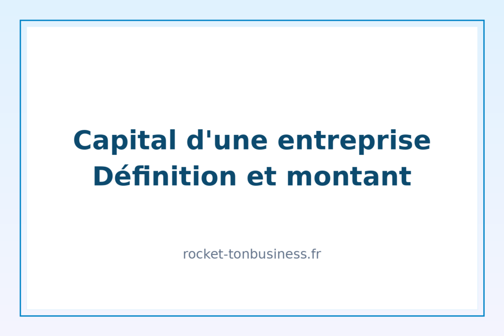 Capital d'une entreprise : définition et montant minimum par statut