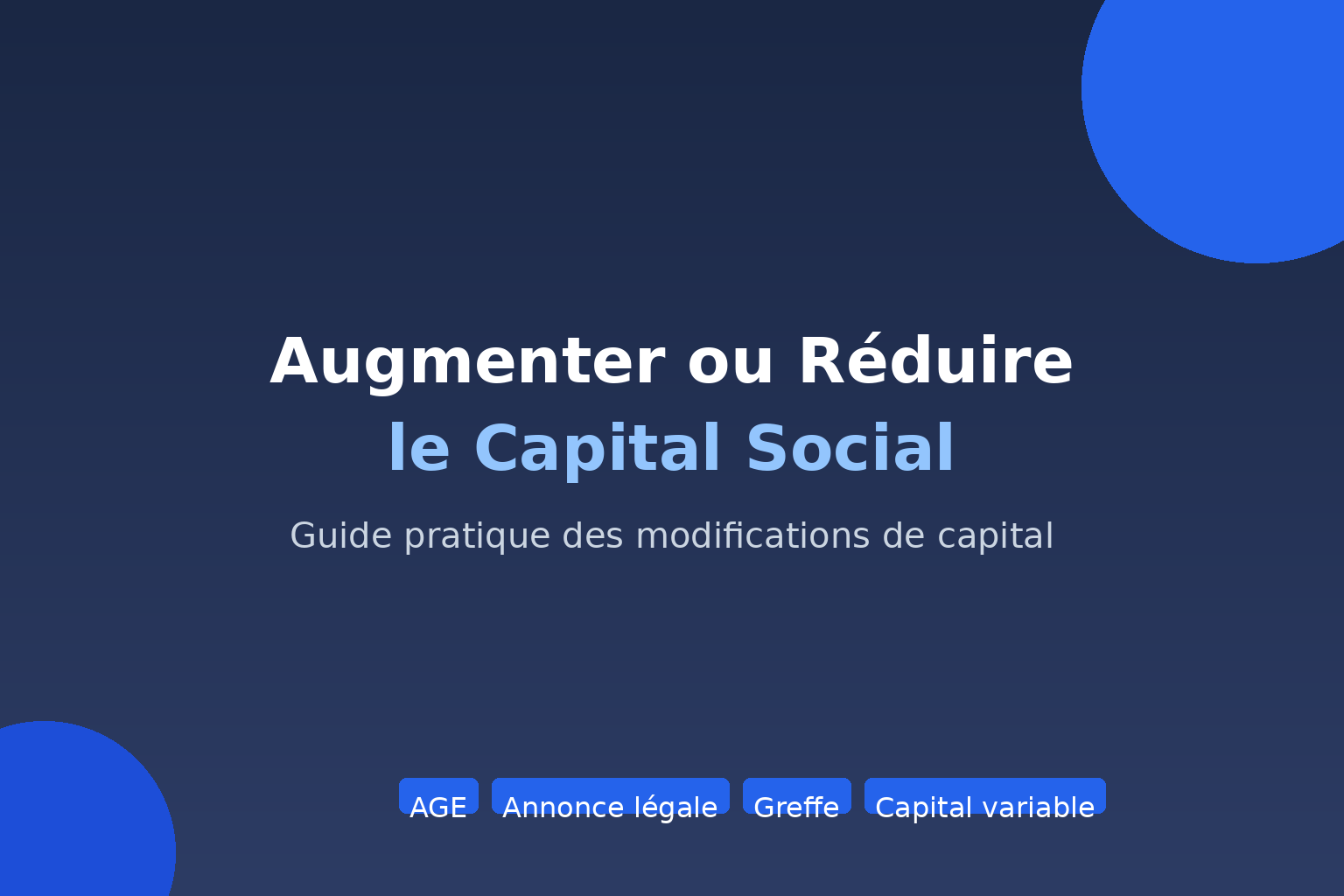 Schéma augmentation ou réduction du capital social d'une société