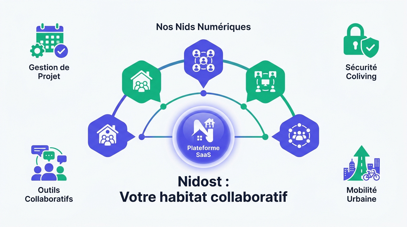 Interface de la plateforme Nidost pour la gestion de l'habitat collaboratif