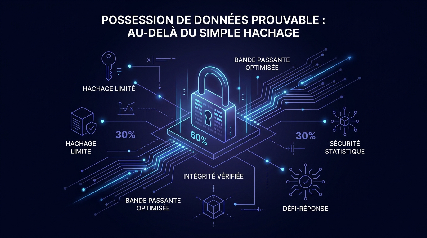 Schéma technique du protocole de possession de données prouvable